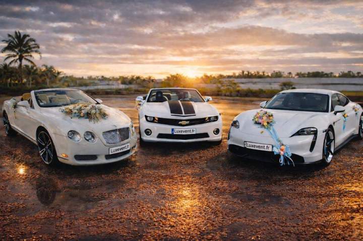 Service de location de voiture de luxe avec chauffeur pour mariage à La Réunion
